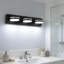 Luminaire de salle de bain moderne à DEL à intensité variable avec têtes rotatives à 360 °, finition noir mat, luminaire écoénergétique pour miroir et fixation murale