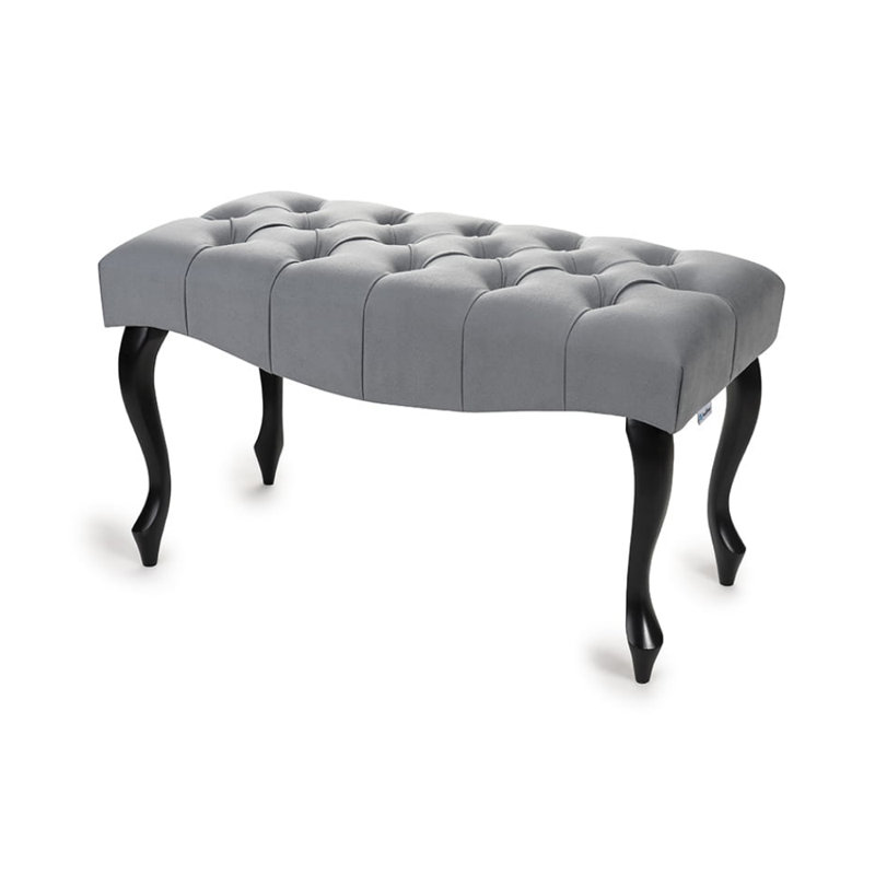 Bedroom Bench Ottoman, Grey/Black, H40 x W120 x D40cm