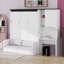 Lit escamotable polyvalent pliable avec canapé, bureau et armoire de rangement-162225974