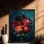 Art mural noir, nature morte et floral gothique, impression de cadre fantaisiste foncé rétro-1299382738