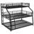 Space Black Triple Bunk Bed For Twin Xl/Full Xl/Queen With Long & Short Ladders, Full Guardrails Modern Metal And - Build