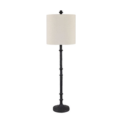 39.25"H Resin Buffet Lamp With Linen Shade