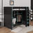 Full Size Wood Loft Bed With Desk,Open Wardrobe,Storage Compartments And RGB Lights-1006821492