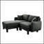 Canapé modulaire en tissu 2 places avec accoudoirs en forme de coquille, repose-pieds amovible et pieds cylindriques en tissu Boucle-26542728