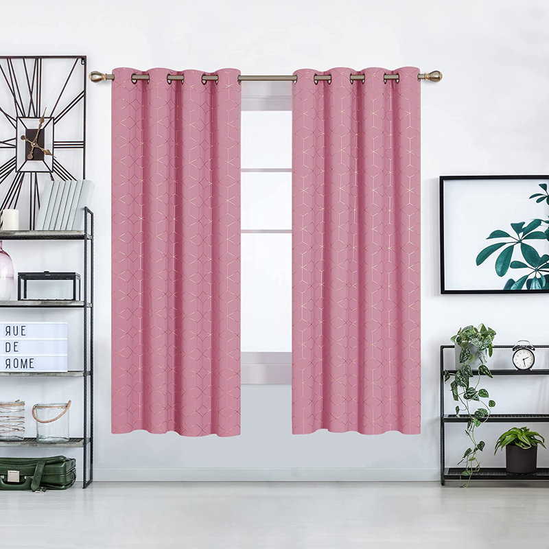Malone Room Darkening Thermal Curtain, Width 117 x Drop 183cm, Pink