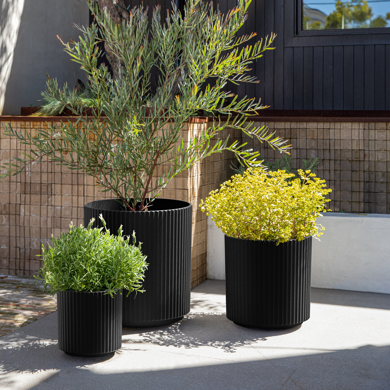 Demi Series 19" Pot Planter, Black
