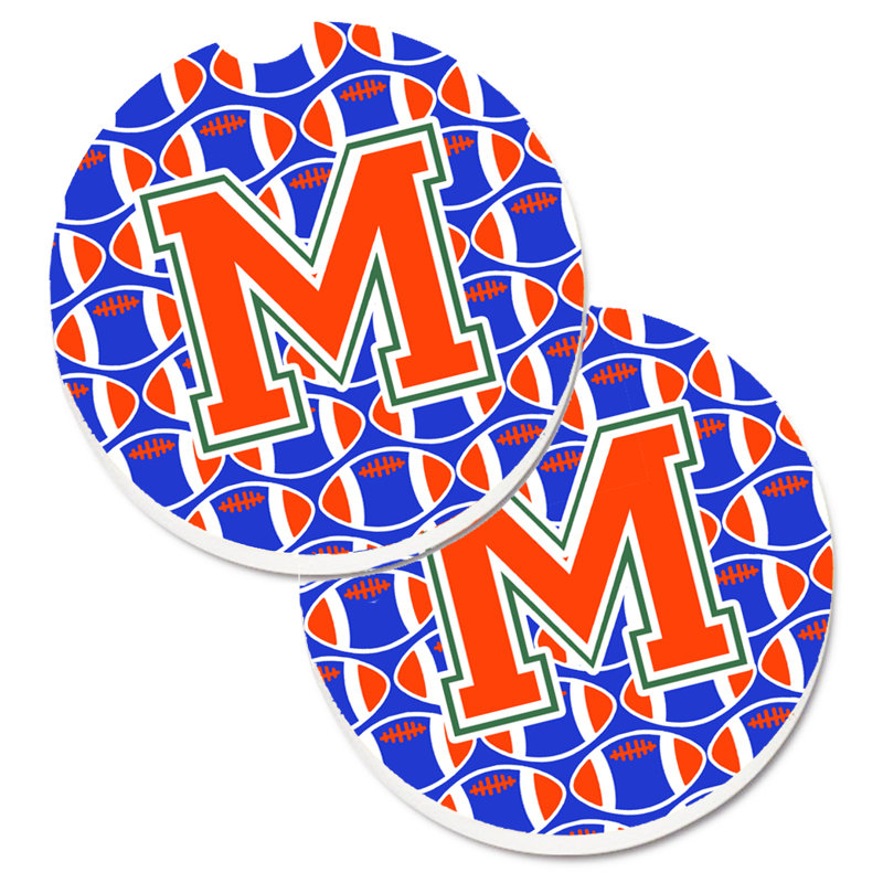 Sous-verre de football, M, Bleu / Orange