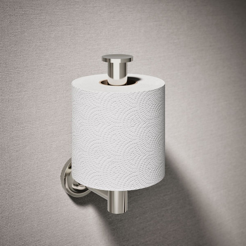 Purist® Vertical Toilet Paper Holder, Wall-Mount Bathroom Toilet Paper Holder, Vibrant Polished Nickel