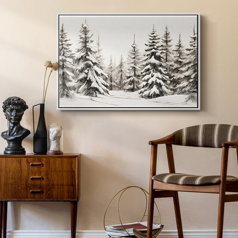 Paysage rétro - CXCII, Toile avec cadre blanc, H 27 po x l 41 po x P 2 po