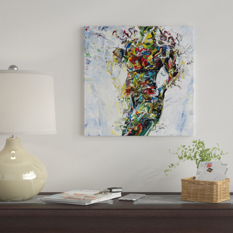 « modelo », reproduction sur toile, H 26 po x l 26 po x P 1,5 po, Pas de tapis, Toile tendue