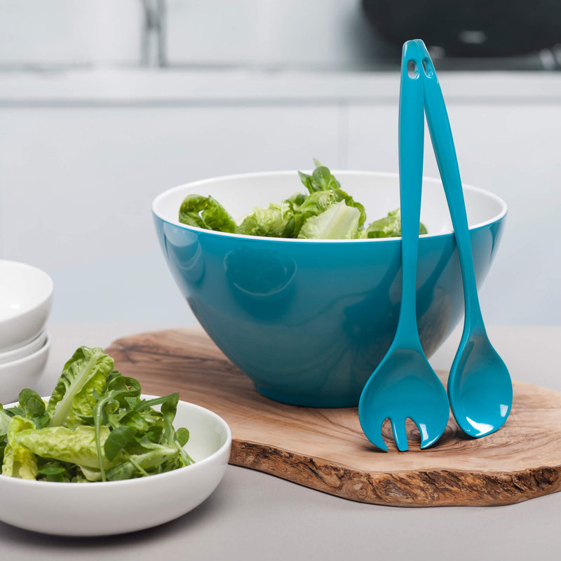 Melamine Salad Bowl and Server Set, Aqua