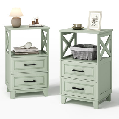 Marnae 2-Drawer Wood Nightstand