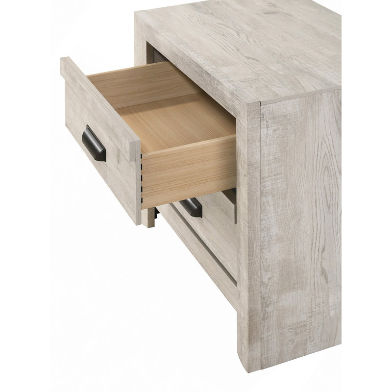 Solid Pine Nightstand With 2 Drawers