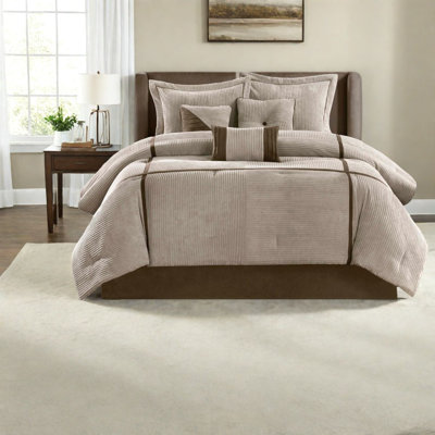 Cozy Bedding Sets, Polyester Queen Micro Corduroy For Modern Home