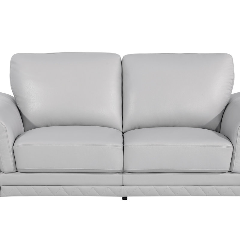 Causeuse en cuir, Gris clair