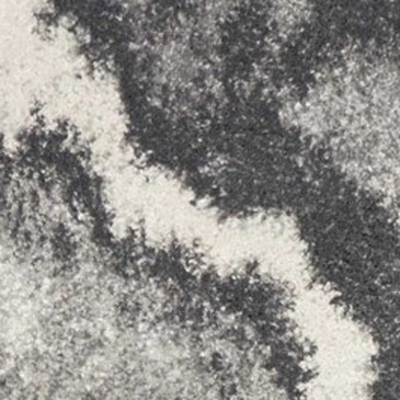 Tapis abstrait gris et ivoire 7 pi x 9 pi