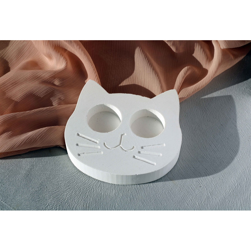 Concrete / Cement Tabletop Tealight Holder, White