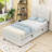 Twin Upholstered Platform Bed with Twin Trundle-1289046880