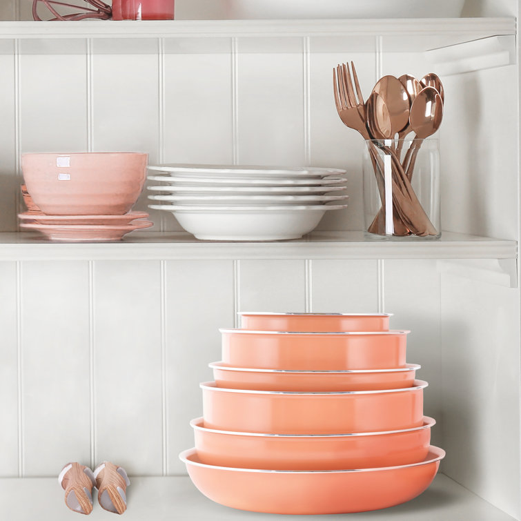 Caannasweis Pots and Pans Set, Nonstick Cookware Sets Detachable Handle,  Induction Kitchen Cookware Set Non Stick with Removable Handle, RV Cookware