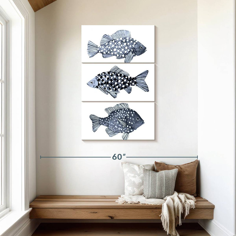 Brampt Blue Fish I, 45" H x 28" W