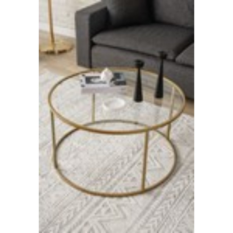 Frame Coffee Table, 45" H x 80" L x 80" W, Gold