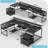 Keon Modular U-Shaped Computer Desk with Built-In Electrical Outlet-801647121