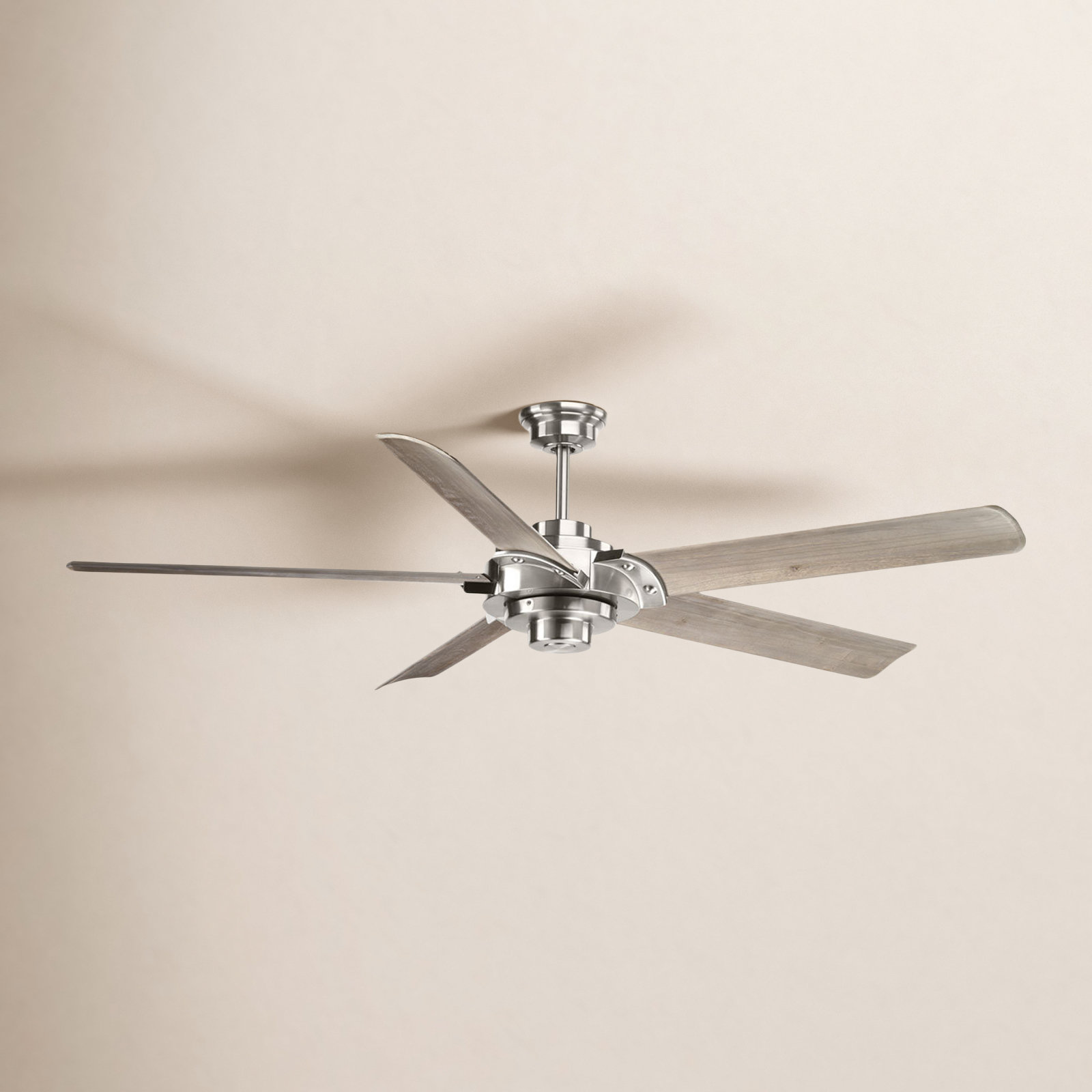 68'' 5 Blade Ceiling Fan, Brushed Nickel/Gray Blades