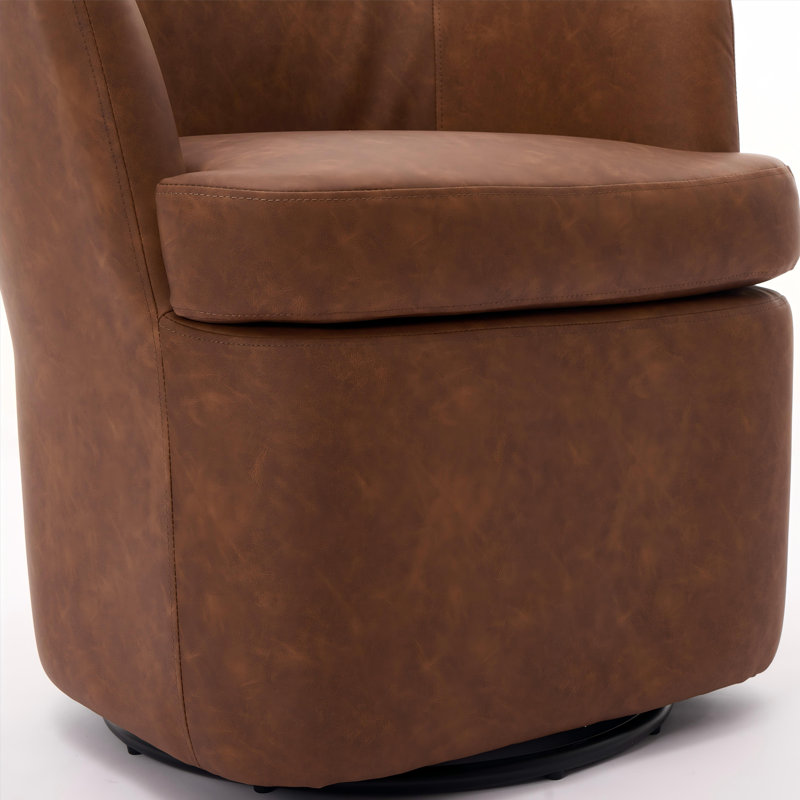 Chaise d'appoint pivotante en similicuir (ensemble de 2), Brun