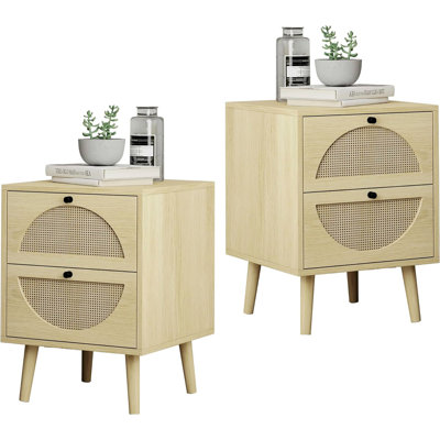 Table de chevet 2 tiroirs Alandra
