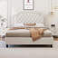 Upholstered Bed With Ruched And Button Tufted Headboard, No Box Spring Needed,Velvet-988309226-988309225