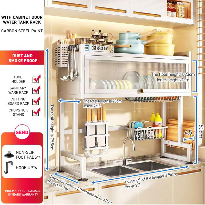 Égouttoir à vaisselle 41,3 po, Blanc, H 31,2 po x l 37,4 po x P 11 po