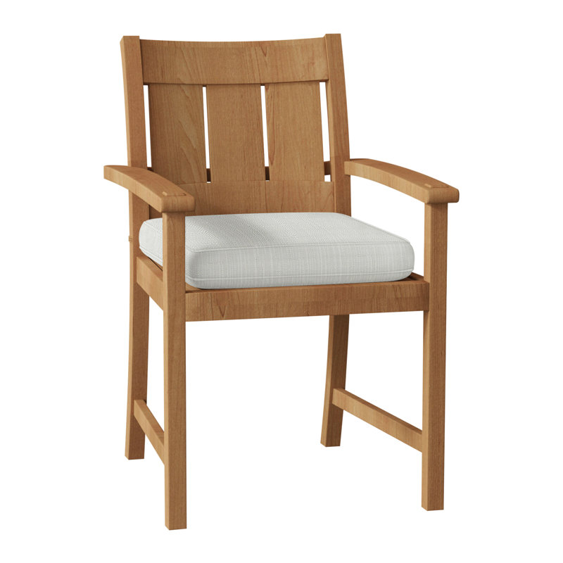 Chaise avec accoudoirs Croquet - Teck naturel, Welt, Argent Vérone, Teck naturel