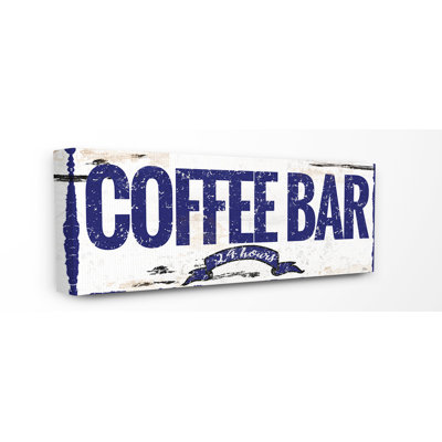 " Coffee Bar 24 Hours Sign With Ribbon "