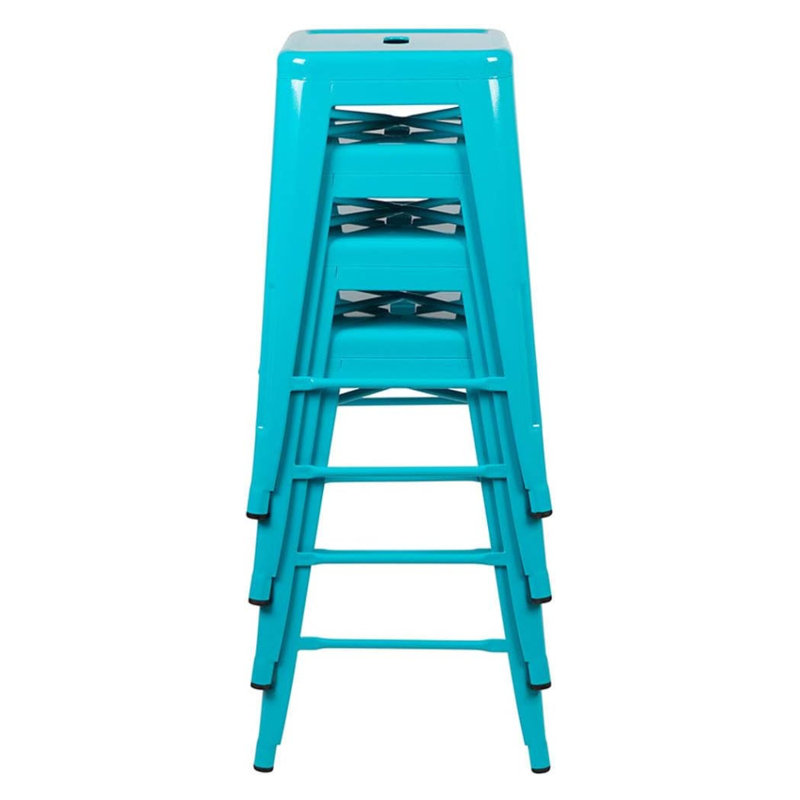 Irtaza Counter Stool with Metal Frame, Teal