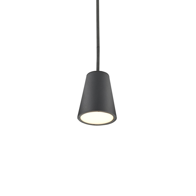 Hartford LED Outdoor Pendant, Black, 6.5" H x 5" W x 5" D