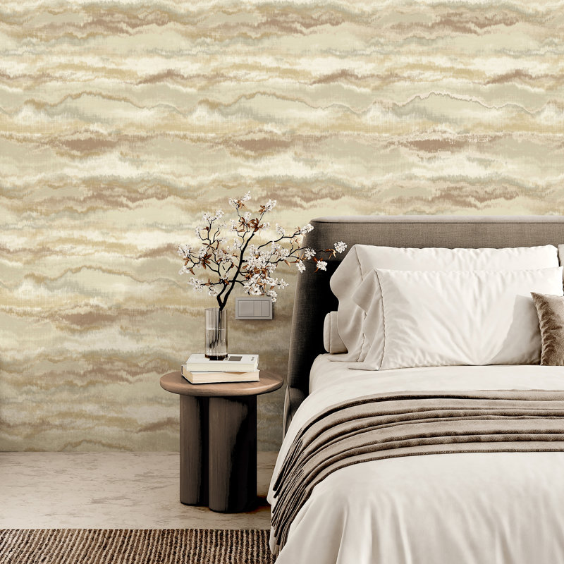 Horizon Abstract Luxury Wallpaper, Gold