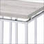 Table basse moderne en chêne naturel avec base en métal chromé, surface spacieuse pour le salon-378293038