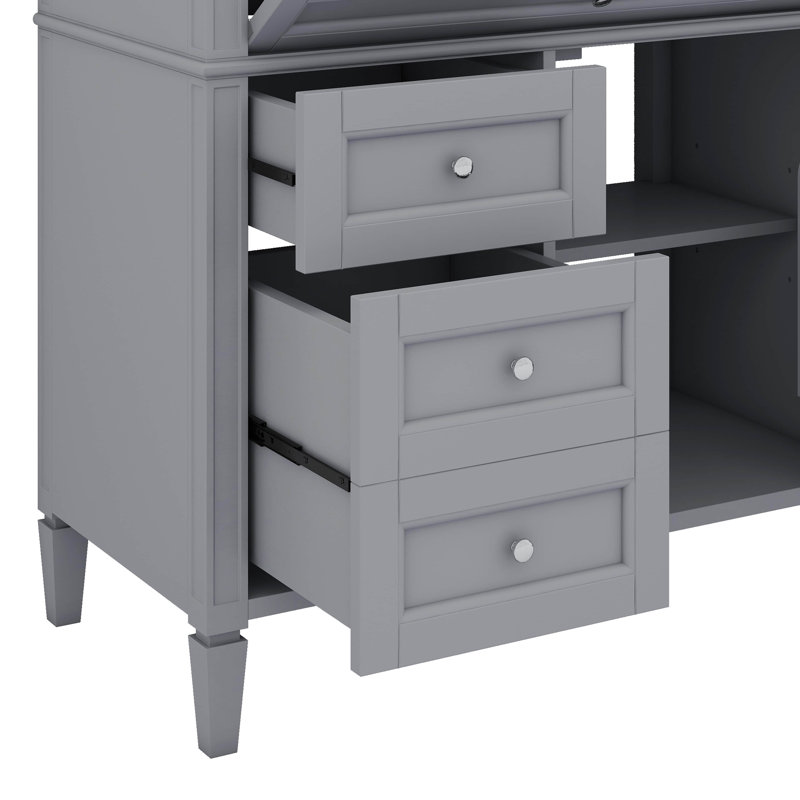 Meuble-lavabo simple 36 po avec meuble-lavabo 36 po avec lavabo 36 po et 2 tiroirs, Gris