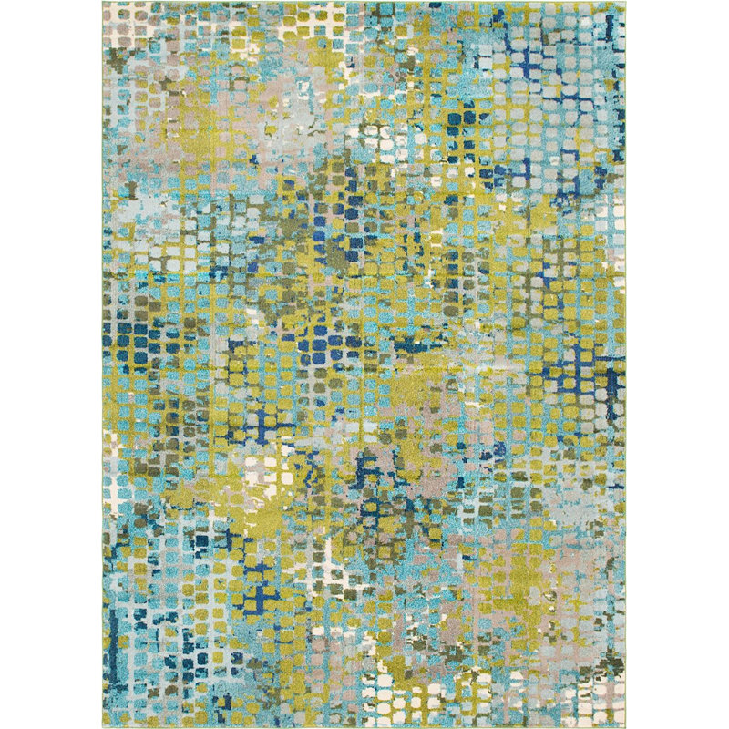 Tapis vert à motif géométrique Patrocinia, Rectangle 8 pi x 10 pi