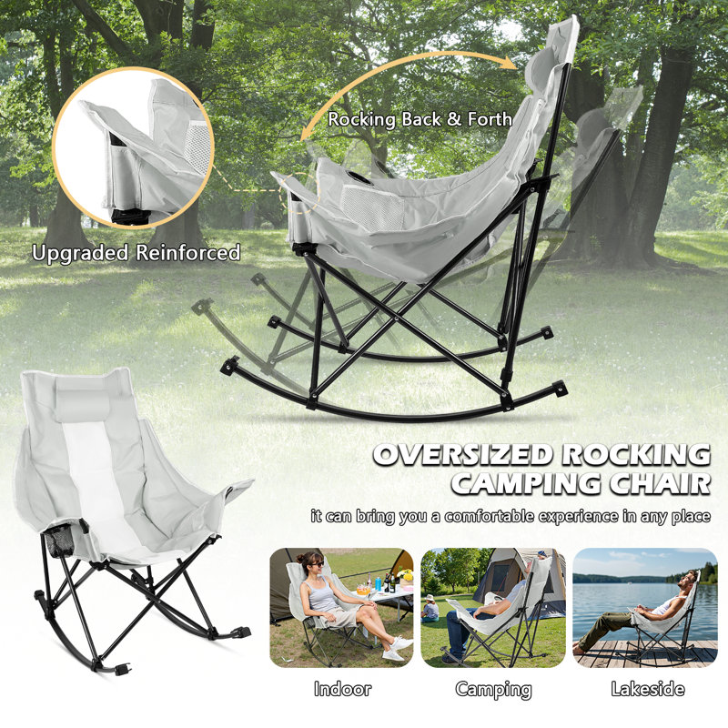 Outdoor Relaxing Rocking Chair, Gray