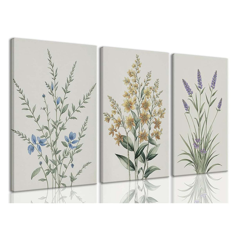 3 Piece Wrapped Canvas Print, 40 cm H x 60 cm W