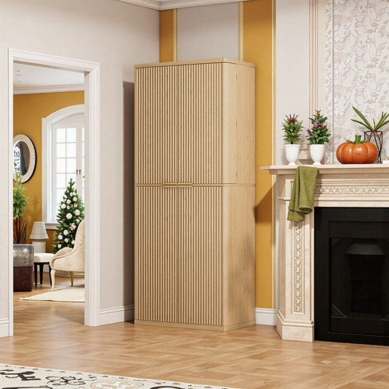 Rangement en bois 72 po avec tablettes, Chêne