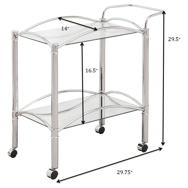 Chariot-bar 2 tablettes