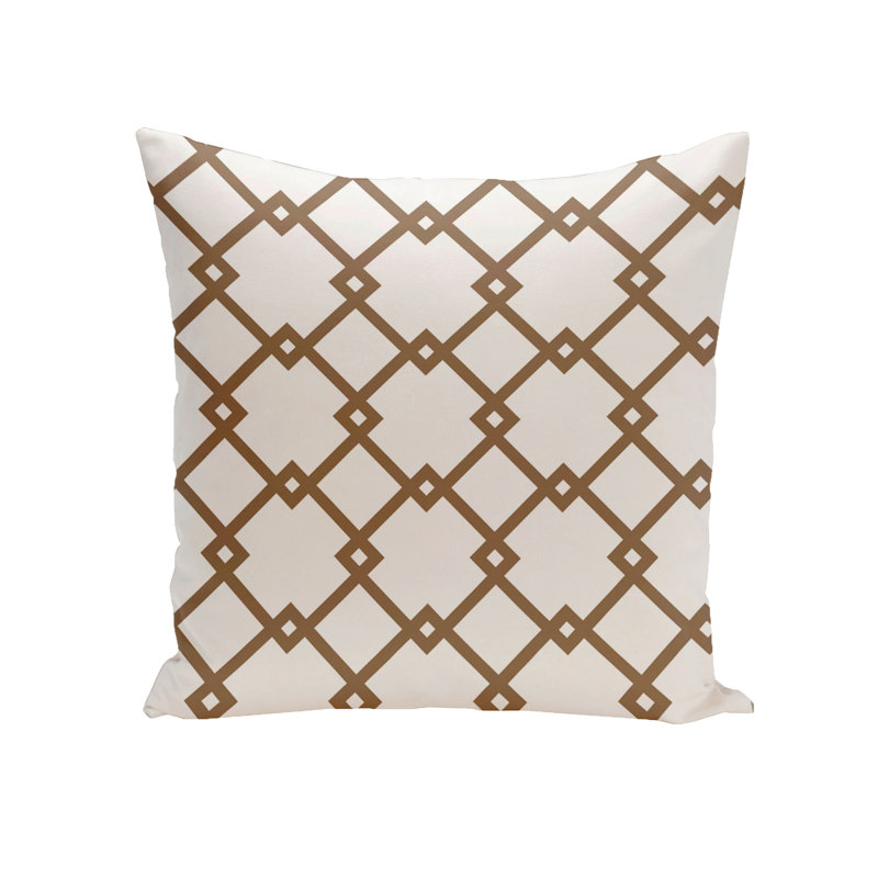 Housse de coussin carré et insert, 20 po x 20 po, Blanc / cacao, Mélange de duvet