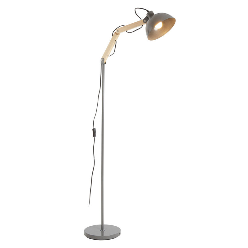178cm Matte Swing Arm Floor Lamp, Grey