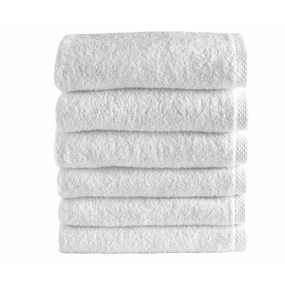 PureLux QuickDry Cotton Bath Towels - Soft, Absorbent, 6-Piece Set (16x28 Inches, White)