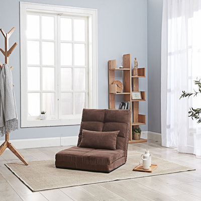 Fold Down Sofa Bed Adjustable Floor Couch Sofa With One Pillow by Trule