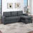 Linen-Like Fabric Upholstered Sectional With Storage Space In Charcoal