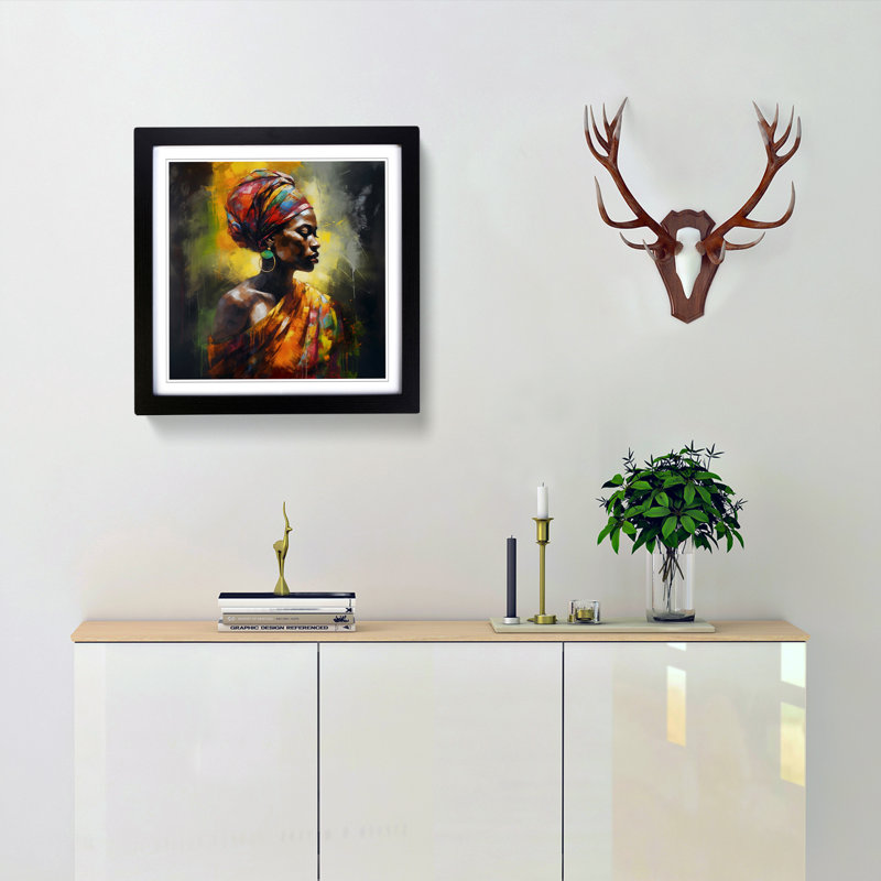 Single Picture Frame Print on Wood, Black