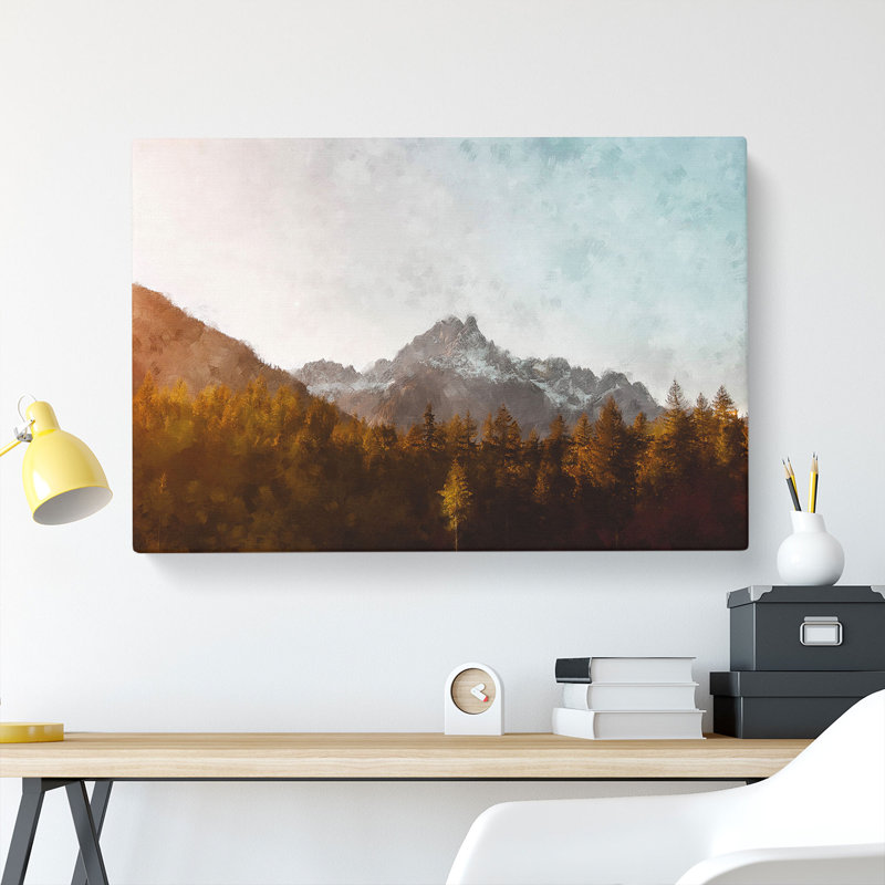 Forest Before The Mountain Painting - Wrapped Canvas, 50cm H x 76cm W x 3cm D